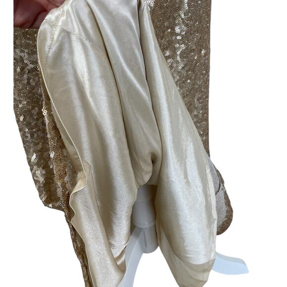 Revelry Gwen Sequin Gown Dress Shimmer Gold Size 10 Bridesmaid Timeless Elegant - Picture 10 of 16